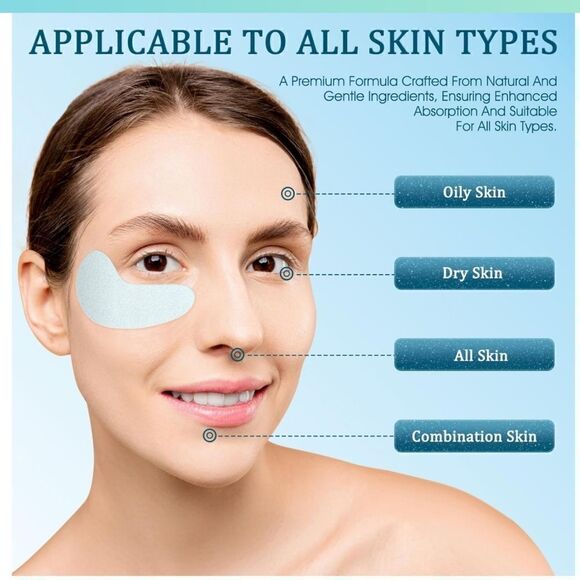 New! Under Eye Patches for Dark Circles, Eye Mask Gel - Reduce Puffiness & Lines - Picture 7 of 9